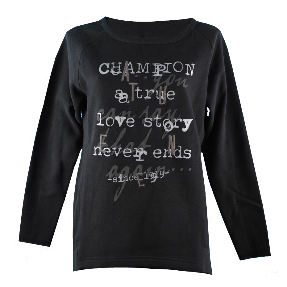 Champion sweater black discount and white mujer