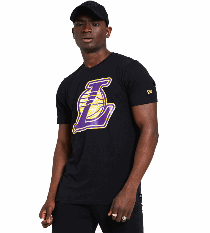 Official New Era NBA Infill Team Logo LA Lakers Black Jersey B9169_481  B9169_481