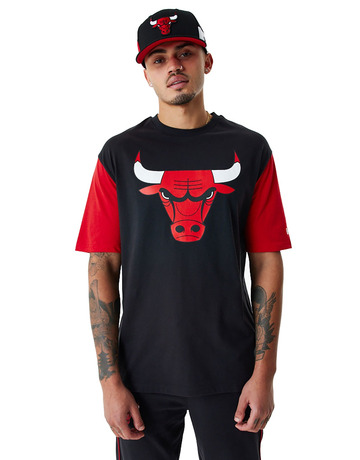 White New Era NBA Chicago Bulls Cut & Sew Oversized T-Shirt