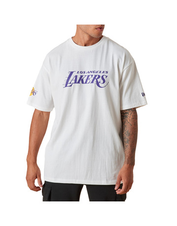 New Era NBA Los Angeles Lakers Wordmark Court infill T-Shirt - NBA