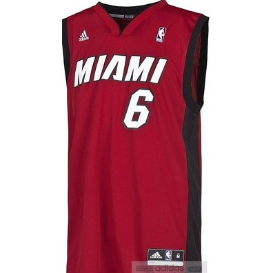 Adidas Camiseta Réplica Lebron James Miami (burdeos/negro)