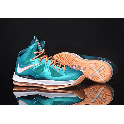 Lebron X "Dolphins" (302/turquesa/naranja/blanco)