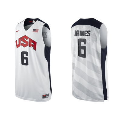 Camiseta Nike Réplica Lebron James "USA" (100/blanco/navy/rojo)