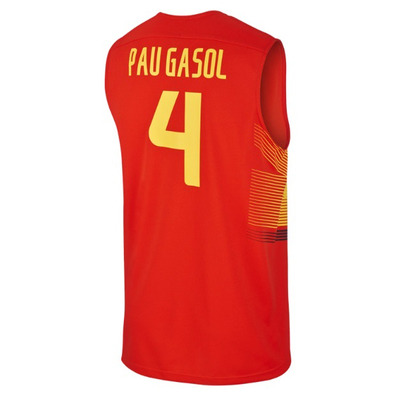 Camiseta Réplica Pau Gasol #4# España 2014 (600/rojo/amarillo)