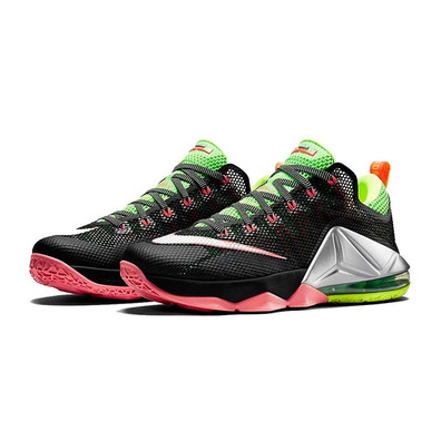 Lebron XII Low "Remix" (003/negro/volt/ blue/crimson/gris)