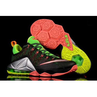 Lebron XII Low "Remix" (003/negro/volt/ blue/crimson/gris)