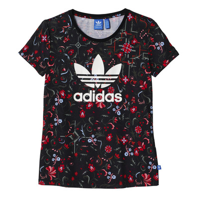 Adidas Originals Camiseta Mujer Trefoil Flower (negro/multicolor)