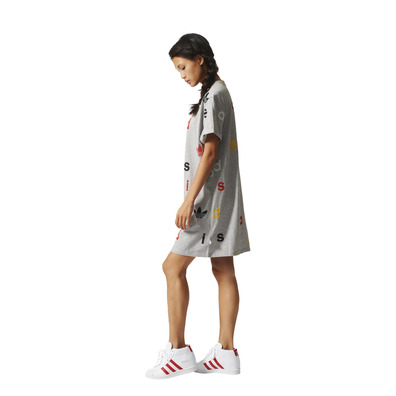 Adidas Originals Vestido Tee Dress "Lettering" (gris)