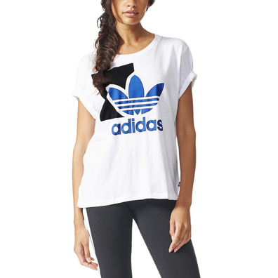 Adidas Originals Mujer Camiseta Running Logo (blanco)