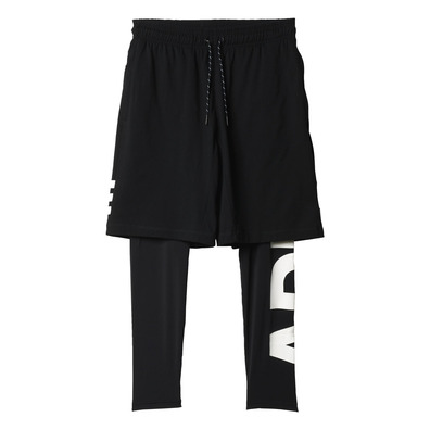 Adidas Short con Malla Essentials Linear 3S 2 en 1 (negro/blanco)