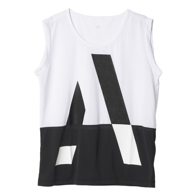 Adidas Junior Girls Camiseta Wardrobe Style (blanco/negro)