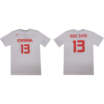 Camiseta Cubre Marc Gasol #13# España (102/blanco/rojo)