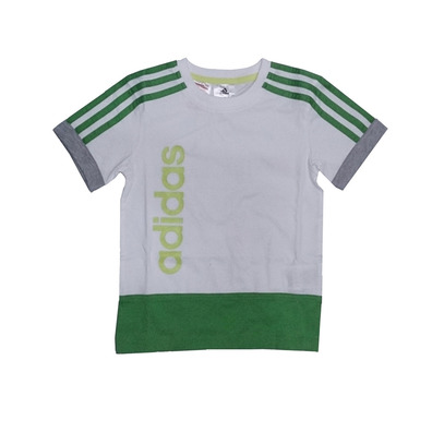 Adidas Camiseta Niño Essential Sport (blanco/verde/gris)