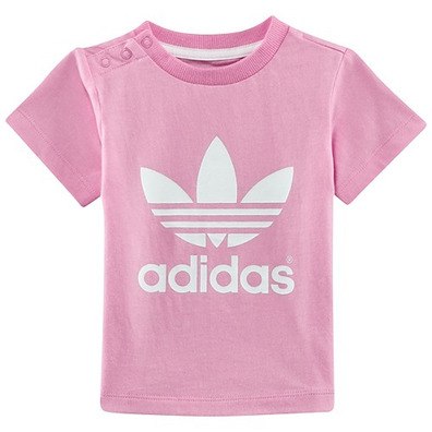 Adidas Camiseta Trefoil Infantil (rosa/blanco)