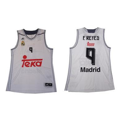 Camiseta F. Reyes #9# Real Madrid Basket 2015-2016 (blanco/gris)