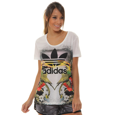 Adidas Originals Camiseta Mujer Tropical Print (blanco multicolor)