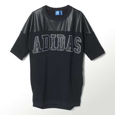 Adidas Originals Camiseta Vestido Mujer New York Faux Leather (negro)