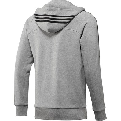 Adidas Sudadera Essential 3S FZ Ho (gris/negro)