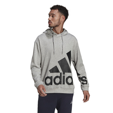 Adidas Essentials Giant Logo French Terry Hoodie Gray