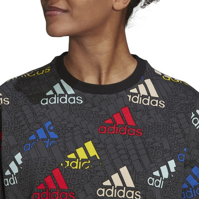 Adidas Essentials Multi-colored Logo Boyfriend T-Shirt