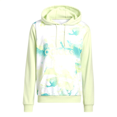 Adidas Sudadera Capucha Basket Allover Print "Lime"