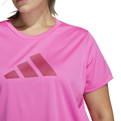 Adidas Training Bos Logo Tee Plus Size "Screaming Pink"