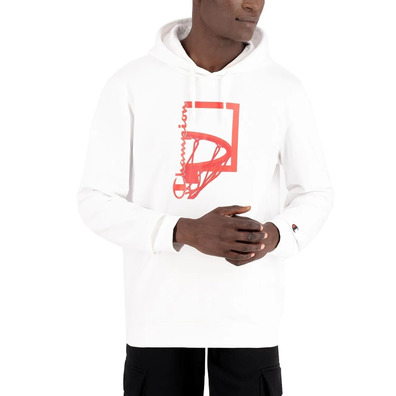 Champion Basketball Legacy Graphic Print Hoodie "White"