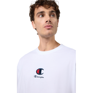 Champion Big C Logo Embroidery Crewneck T-Shirt "White"