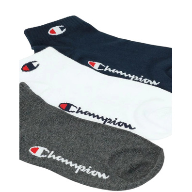 Champion C Logo Quarter Socks 3 Pairs "Navy"