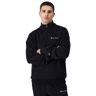 Champion Front Pockets Half-Zip Big Logo Fleece Sweatshirt "Black"