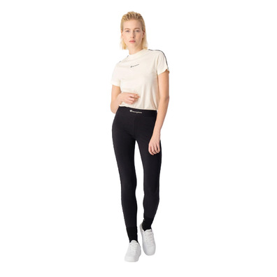 Champion Legacy Contrast Trim Cotton Leggings "Black"