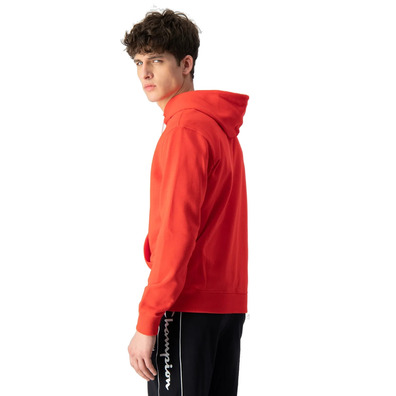 Champion Legacy Drawcord Small Logo Hoodie "Red"