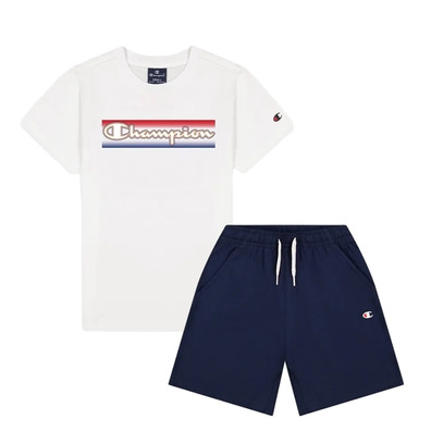 Champion Legacy Kids Graphic T-Shirt / Short Set "White"