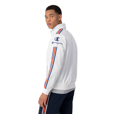 Champion Retro Basketball Nylon Full Zip Sweatshirt "White-Red"