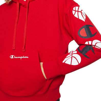 Champion Wm´s Legacy Logo Sleeves Love Hoodie "Red"