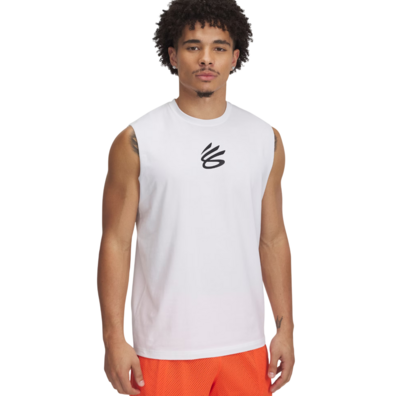 Curry Men's Sleeveless Logo T-Shirt "White"