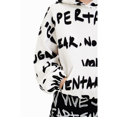 Desigual All-Over Manifesto Text Oversize Hoodie