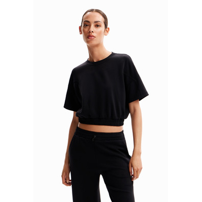 Desigual Baggy Cropped Sport T-shirt "Black"