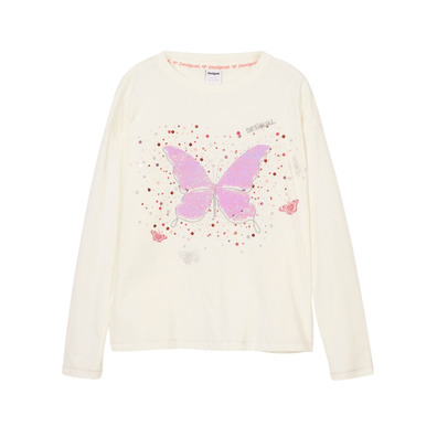 Desigual Butterfly print T-shirt "White"