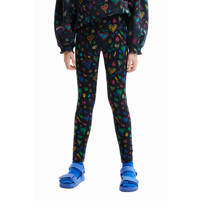 Desigual Girls Slim Heart Leggings