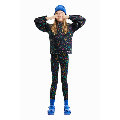 Desigual Girls Slim Heart Leggings