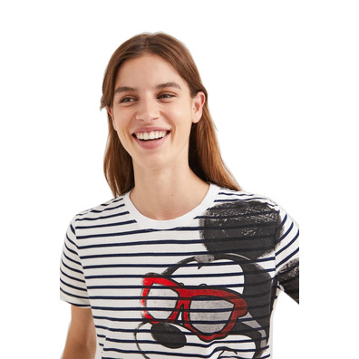 Desigual Striped Mickey Mouse T-Shirt