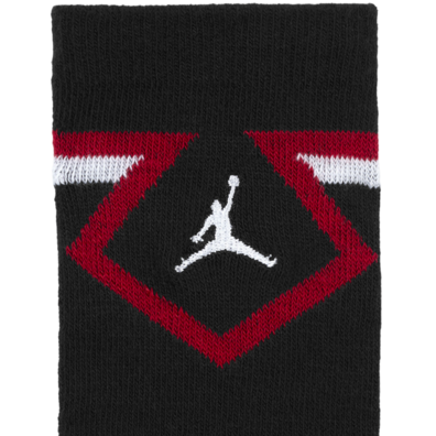 Jordan Kids Diamond High Crew Socks (2 Pairs) "Gym Red-Black"