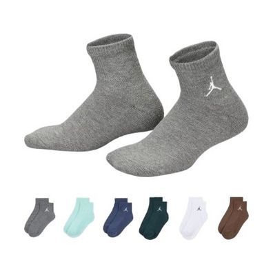 Jordan Kids JDB Everyday Essentials Ankle 6 PPack Socks "Oxidized Green"