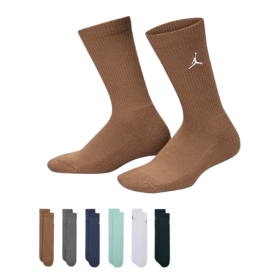 Jordan Kids JDB Everyday Essentials Crew 6 PPack Socks "Oxidized Green"