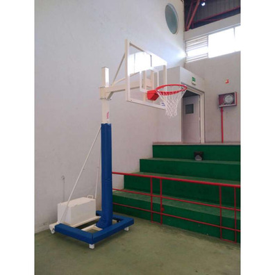 Juego Canastas Minibasket Deluxe Monotubo Tubo 100 Trasladable 2 ruedas con carro (sin tablero, aro)