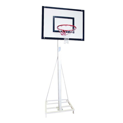 Juego Canastas Minibasket Deluxe Monotubo Tubo 100 Trasladable 2 ruedas con carro (sin tablero, aro)