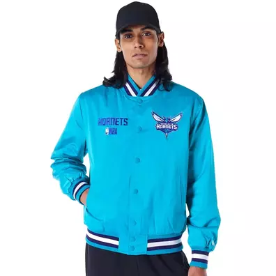 New Era NBA Charlotte Hornets Satin Bomber Jacket "Turquoise"