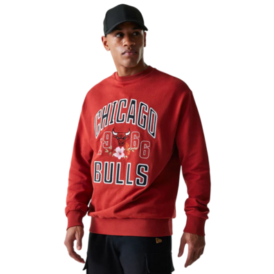 New Era NBA Chicago Bulls Floral Oversized Crew Neck Sweater