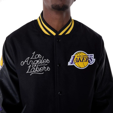 New Era NBA LA Lakers Patch Varsity Jacket "Black "